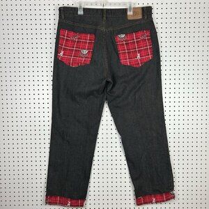Alabama Crimson Tide Black Y2K Baggy Jeans 38x31 Streetwear Skate Wide Leg Denim